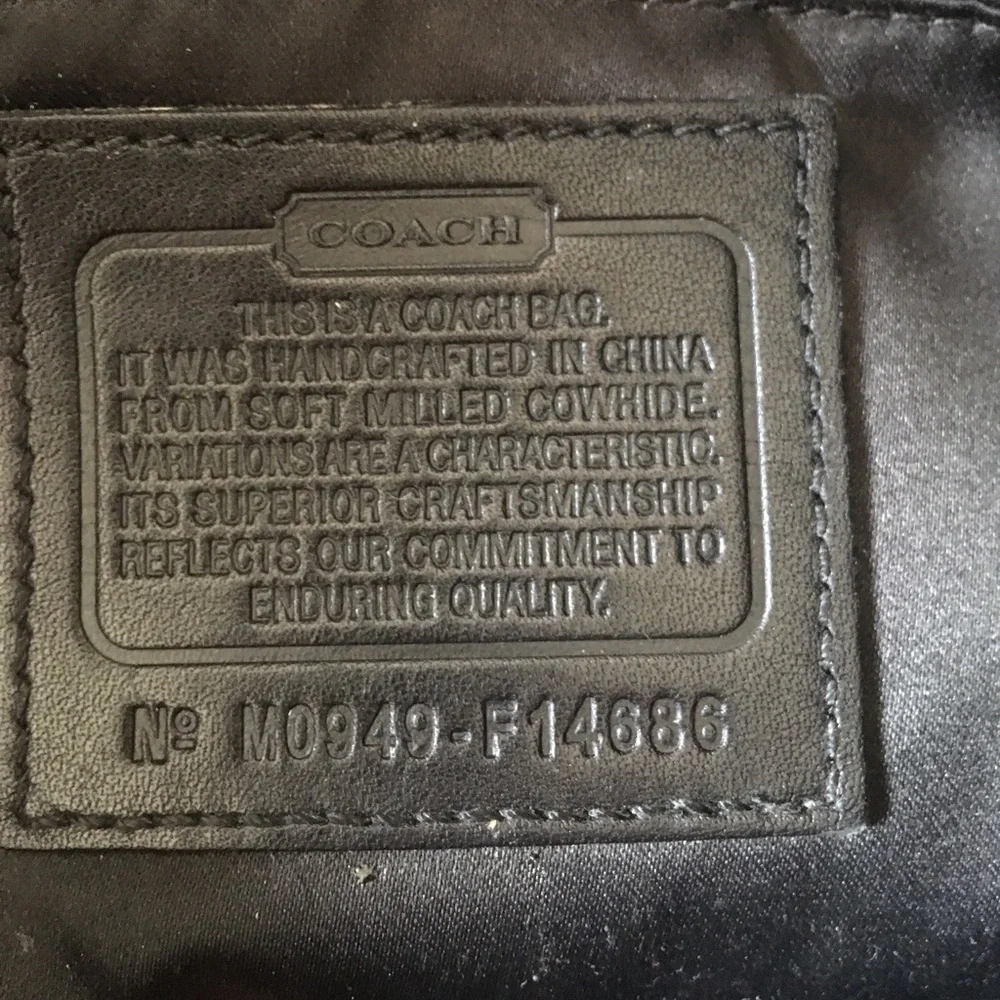 Coach black pebble leather hand bag Penelope - Picture 4 of 8